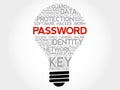 PASSWORD bulb word cloud collage Royalty Free Stock Photo