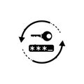 Password change line icon. Isolated vector element. Royalty Free Stock Photo
