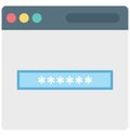 Password Color Isolated Vector Icon that easily can be modified and edit. Royalty Free Stock Photo