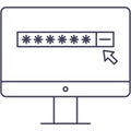 Password computer vector secure login flat icon