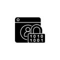 Password encryption black glyph icon