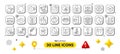 Password encryption, Charging cable and Electricity price line icons pack. For web app. 3d design elements. Vector
