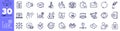 Password encryption, Charging cable and Electricity price line icons pack. For web app. Vector
