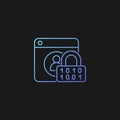 Password encryption gradient vector icon for dark theme Royalty Free Stock Photo