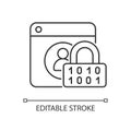Password encryption linear icon Royalty Free Stock Photo