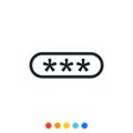 Password entry box icon,Vector and Illustration