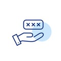 Password entry interface. Secure user authentication. Pixel perfect, editable stroke icon