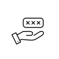 Password entry interface. Secure user authentication. Pixel perfect vector icon