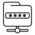 Password folder icon outline vector. Computer data Royalty Free Stock Photo