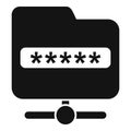 Password folder icon simple vector. Computer data Royalty Free Stock Photo