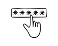Password with hand doodle isolates sign. Hand Drawn outline doodle Security, user authorization, safety access concept. Royalty Free Stock Photo