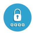 password icon in badge style. One of cyber security collection icon can be used for UI, UX