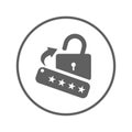 Password icon. Gray vector graphics Royalty Free Stock Photo