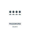 password icon vector from security collection. Thin line password outline icon vector illustration Royalty Free Stock Photo