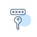 Password input box and key. Two-step security verification. Pixel perfect vector icon Royalty Free Stock Photo