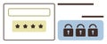 Password Input and Security Locks Representing Online Privacy and Data Protection Royalty Free Stock Photo