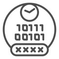 Password line icon. Pin code vector illustration isolated on white. Access outline style design, designed for web and Royalty Free Stock Photo