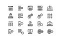 Password line icons. Authorization protection, user data application and service security, correct pin-code and password Royalty Free Stock Photo