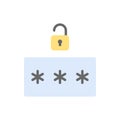 Password lock unlock icon. Simple color vector elements of hacks icons for ui and ux, website or mobile application Royalty Free Stock Photo