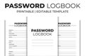 Password Logbook KDP Interior Royalty Free Stock Photo