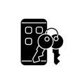 Password management app black glyph icon