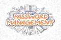 Password Management - Doodle Orange Text.