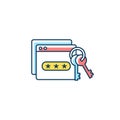 Password management RGB color icon Royalty Free Stock Photo