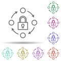 Password manager multi color icon. Simple thin line, outline vector of security icons for ui and ux, website or mobile application Royalty Free Stock Photo