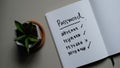 `Password` message concept written post it on notebook. Royalty Free Stock Photo