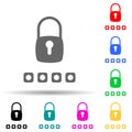 password multi color style icon. Simple glyph, flat vector of cyber security icons for ui and ux, website or mobile application Royalty Free Stock Photo