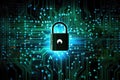 Network lock digital code safe data cyber protect password secure Royalty Free Stock Photo