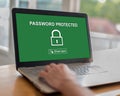 Password protected concept on a laptop Royalty Free Stock Photo