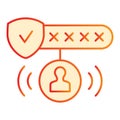 Password protected flat icon. Password authorization orange icons in trendy flat style. Strong password gradient style