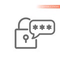 Password protected line vector icon Royalty Free Stock Photo