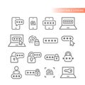 Password protected security vector icon set