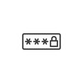 Password Protected System line icon