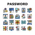 Password Protection Collection Icons Set Vector Illustration Royalty Free Stock Photo