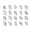 Password Protection Collection isometric icons set vector Illustration Royalty Free Stock Photo