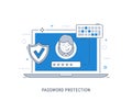 Password protection vector illustration Royalty Free Stock Photo