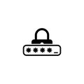 Password Protection Icon. Flat Design