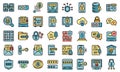 Password protection icons set vector flat Royalty Free Stock Photo