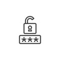 Password Protection line icon