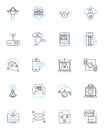 Password protection linear icons set. Encryption, Authentication, Passcode, Secure, Privacy, Lockdown, Access line Royalty Free Stock Photo