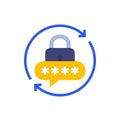 password reset icon, flat vector design