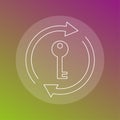 Password reset icon. Key cycle symbol. Access reload Vector. Security unlock sign. Royalty Free Stock Photo