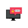 Password secure access on desktop computer icon isolated on white background Royalty Free Stock Photo
