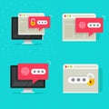 Password secure authorization with unlocked and locked website access on computer pc vector icon flat cartoon