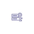 Password security change line icon. Cybersecurity lock word