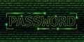 Password security concept binary code web background Royalty Free Stock Photo