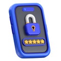 Password Security 3D Render